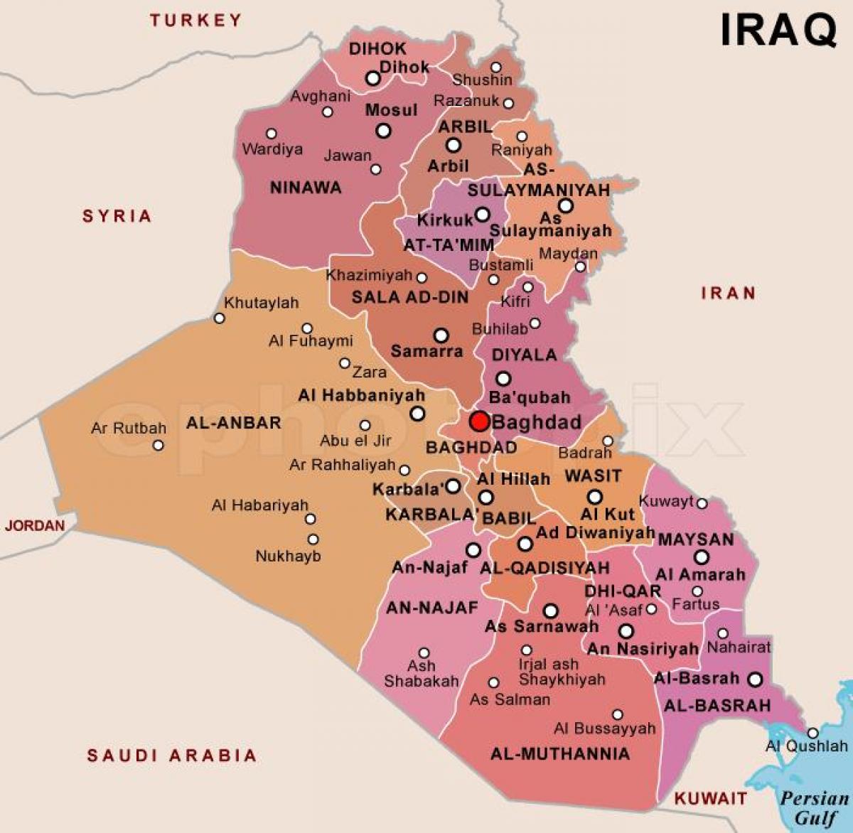 Irak haritası Devletleri